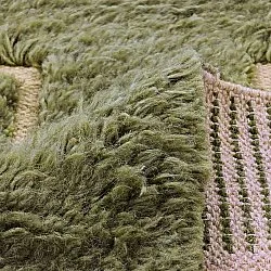 Tappeto A Pelo Lungo - Kiberg Hand Woven Wool Shaggy (verde)