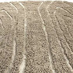Tappeti rotondi - Kindon Natural Cotton Shaggy (beige/bianco)