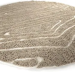 Tappeti rotondi - Kindon Natural Cotton Shaggy (beige/bianco)