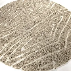 Tappeti rotondi - Kindon Natural Cotton Shaggy (beige/bianco)