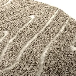 Tappeti rotondi - Kindon Natural Cotton Shaggy (beige/bianco)
