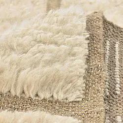 Tappeto A Pelo Lungo - Leknes Hand Woven Wool Shaggy (crema)