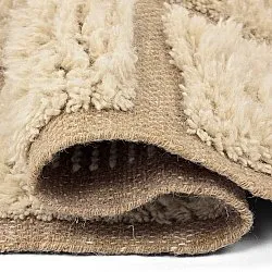Tappeto A Pelo Lungo - Leknes Hand Woven Wool Shaggy (crema)