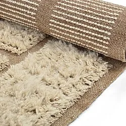 Tappeto A Pelo Lungo - Leknes Hand Woven Wool Shaggy (crema)