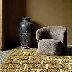 Tappeto A Pelo Lungo - Leknes Hand Woven Wool Shaggy (verde)