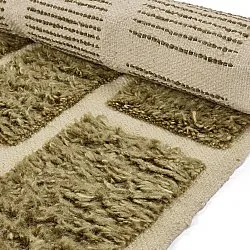 Tappeto A Pelo Lungo - Leknes Hand Woven Wool Shaggy (verde)