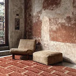 Tappeto A Pelo Lungo - Leknes Hand Woven Wool Shaggy (terracotta)