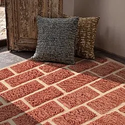 Tappeto A Pelo Lungo - Leknes Hand Woven Wool Shaggy (terracotta)