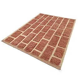 Tappeto A Pelo Lungo - Leknes Hand Woven Wool Shaggy (terracotta)