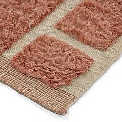 Tappeto A Pelo Lungo - Leknes Hand Woven Wool Shaggy (terracotta)