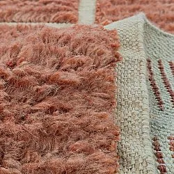 Tappeto A Pelo Lungo - Leknes Hand Woven Wool Shaggy (terracotta)