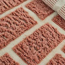 Tappeto A Pelo Lungo - Leknes Hand Woven Wool Shaggy (terracotta)