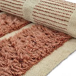 Tappeto A Pelo Lungo - Leknes Hand Woven Wool Shaggy (terracotta)