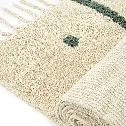 Tappeto A Pelo Lungo - Leora Natural Cotton Shaggy (beige/verde)