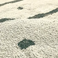 Tappeto rotondo - Leora Natural Cotton Shaggy (beige/verde)