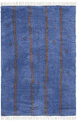 Tappeto A Pelo Lungo - Leora Natural Cotton Shaggy (blu/marrone)