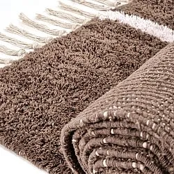 Tappeto A Pelo Lungo - Leora Natural Cotton Shaggy (marrone/viola)