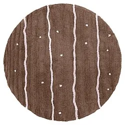 Tappeto rotondo - Leora Natural Cotton Shaggy (marrone/viola)