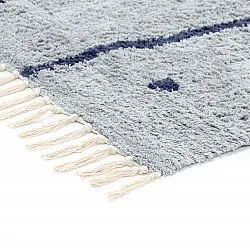 Tappeto A Pelo Lungo - Leora Natural Cotton Shaggy (grigio/blu)