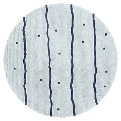 Tappeto rotondo - Leora Natural Cotton Shaggy (grigio/blu)