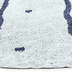 Tappeto rotondo - Leora Natural Cotton Shaggy (grigio/blu)