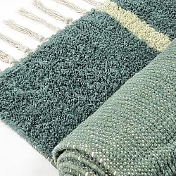 Tappeto A Pelo Lungo - Leora Natural Cotton Shaggy (verde)