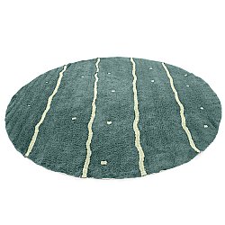 Tappeto rotondo - Leora Natural Cotton Shaggy (verde)