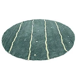 Tappeto rotondo - Leora Natural Cotton Shaggy (verde)