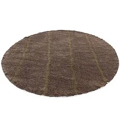 Tappeto rotondo - Leora Natural Cotton Shaggy (marrone/oliva)