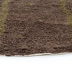 Tappeto rotondo - Leora Natural Cotton Shaggy (marrone/oliva)