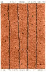 Tappeto A Pelo Lungo - Leora Natural Cotton Shaggy (arancione/marrone)