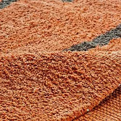 Tappeto A Pelo Lungo - Leora Natural Cotton Shaggy (arancione/marrone)