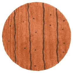 Tappeto rotondo - Leora Natural Cotton Shaggy (arancione/marrone)