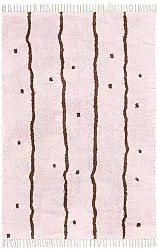 Tappeto A Pelo Lungo - Leora Natural Cotton Shaggy (rosa/marrone)
