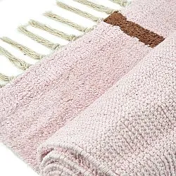 Tappeto A Pelo Lungo - Leora Natural Cotton Shaggy (rosa/marrone)