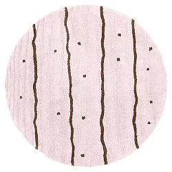 Tappeto rotondo - Leora Natural Cotton Shaggy (rosa/marrone)