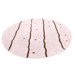 Tappeto rotondo - Leora Natural Cotton Shaggy (rosa/marrone)