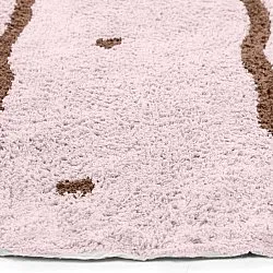Tappeto rotondo - Leora Natural Cotton Shaggy (rosa/marrone)