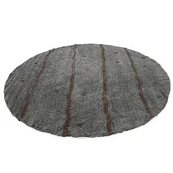 Tappeto rotondo - Leora Natural Cotton Shaggy (marrone/nero)
