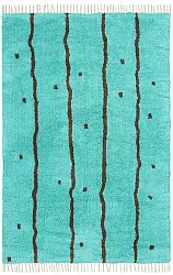 Tappeto A Pelo Lungo - Leora Natural Cotton Shaggy (turchese/marrone)