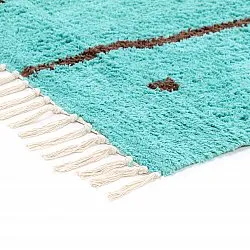 Tappeto A Pelo Lungo - Leora Natural Cotton Shaggy (turchese/marrone)