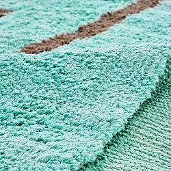Tappeto rotondo - Leora Natural Cotton Shaggy (turchese/marrone)