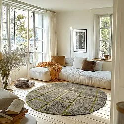 Tappeti rotondi - Lindley Natural Cotton Shaggy (grigio/verde)