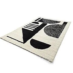 Tappeto A Pelo Lungo - Maron (bianco/nero)