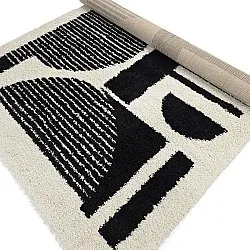 Tappeto A Pelo Lungo - Maron (bianco/nero)