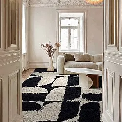 Tappeto A Pelo Lungo - Marvao Natural Cotton Shaggy (bianco sporco/nero)