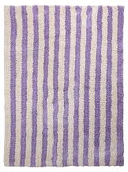 Tappeto A Pelo Lungo - Thira Stripe Cotton Shaggy (crema/viola chiaro)