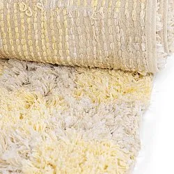 Tappeto A Pelo Lungo - Methoni Check Cotton Shaggy (crema/giallo chiaro)