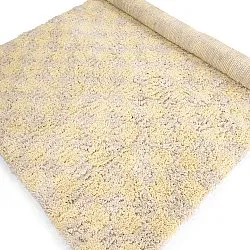 Tappeto A Pelo Lungo - Methoni Check Cotton Shaggy (crema/giallo chiaro)