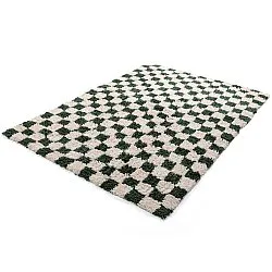 Tappeto A Pelo Lungo - Methoni Check Cotton Shaggy (crema/verde)